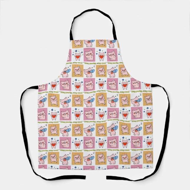 Tablier visages de citation de cochon (Recto)
