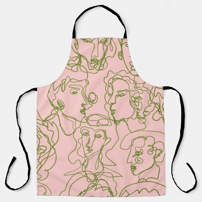 Tablier Visages féminins abstraits contemporains. e minima (Recto)