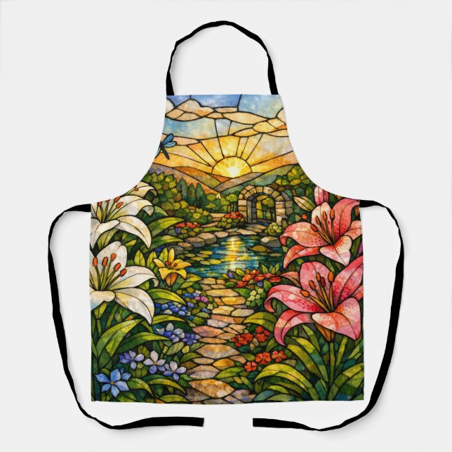 Tablier Vitraux Lys et Soleil (Recto)