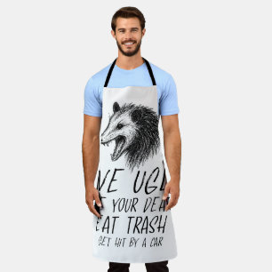 Tablier Vivez Vilain Fake Votre Mort Manger Trash Drôle Op