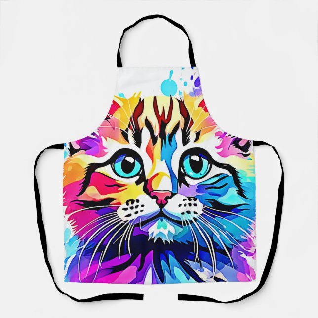Tablier Vivid Kitty Vibes Design (Recto)