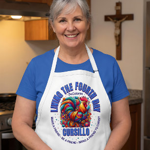 Tablier Vivre le quatrième jour Cursillo DeColores Coq