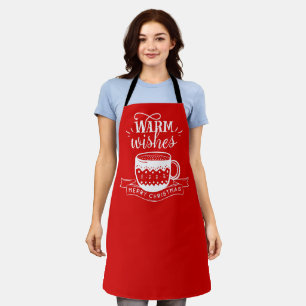 Tablier Vœux chaleureux Tasse chaude Café Cacao Barista