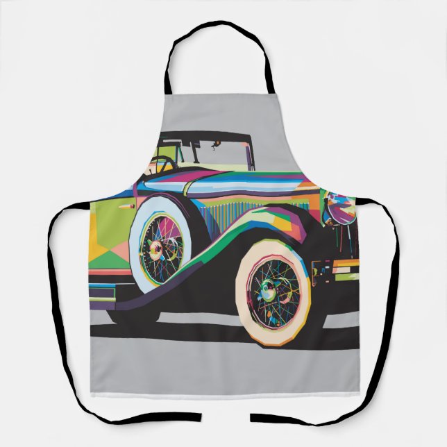 Tablier Voiture classique colorée (Recto)