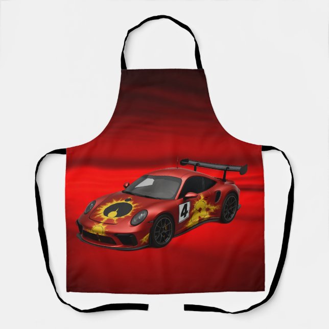Tablier Voiture de course Mandelbrot rouge (Recto)