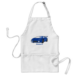 Tablier Voiture de sport bleue avec illustration airfos