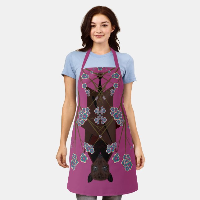 Tablier Volant Fox Boysenberry Moyen Apron (Porté)