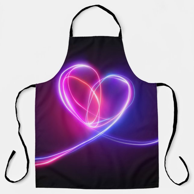 Tablier Volet pink neon light drawing. Abstract heart dood (Recto)