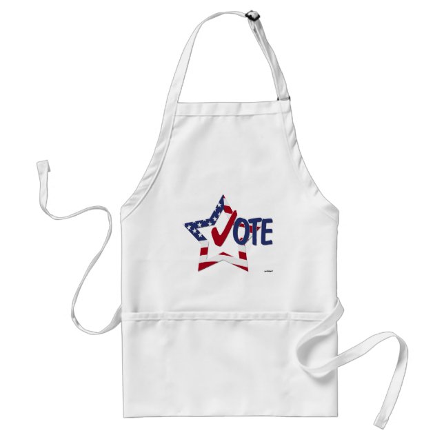 Tablier Vote Coche Rouge avec Étoile du Drapeau Américain (Devant)