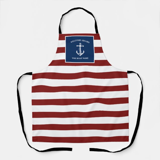 Tablier Votre Ancre de nom de bateau (Recto)