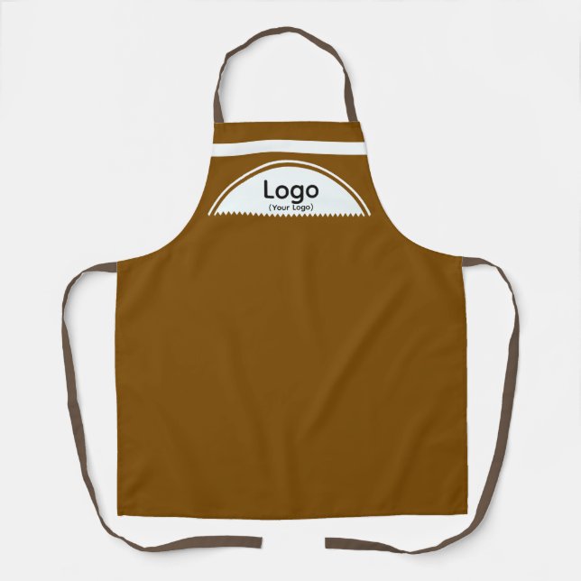Tablier Votre logo demi-sphère marron (Recto)