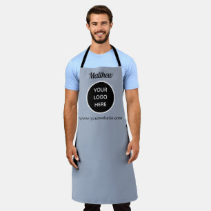 Tablier Votre logo Dusty Blue Website Yellow Business