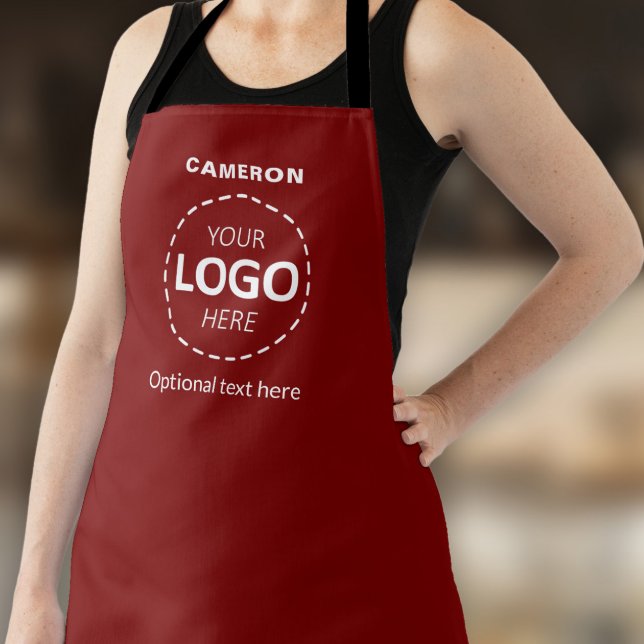Tablier Votre logo ici - Simple Custom Red Business (Créateur téléchargé)