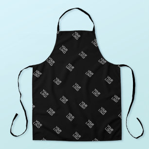 Tablier Votre logo simple motif de logo répétitif Noir