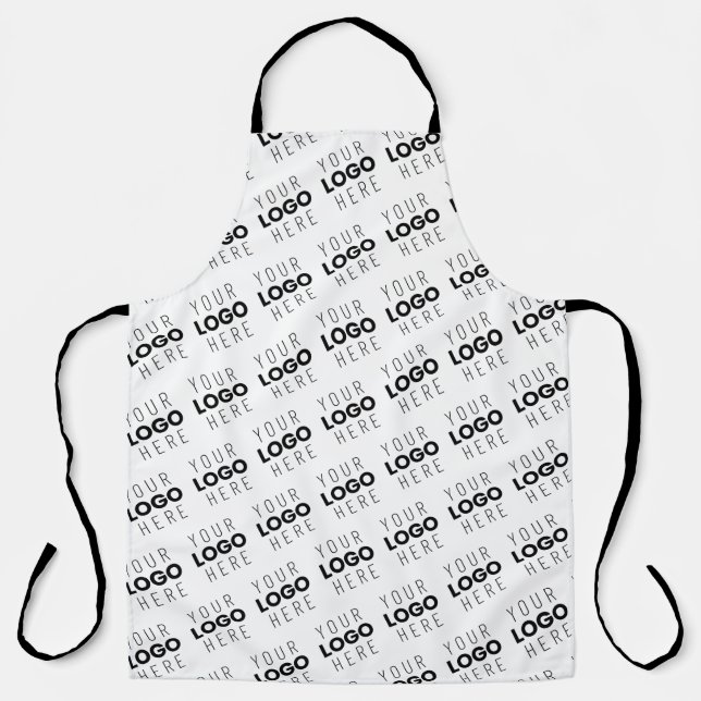 Tablier Votre logo simple motif diagonal répétitif (Recto)