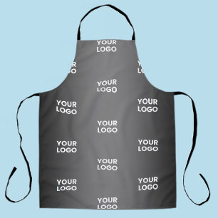 Tablier Votre logo simple répétitif Dégradé noir et gris
