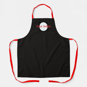 Tablier Votre monogramme initial noir