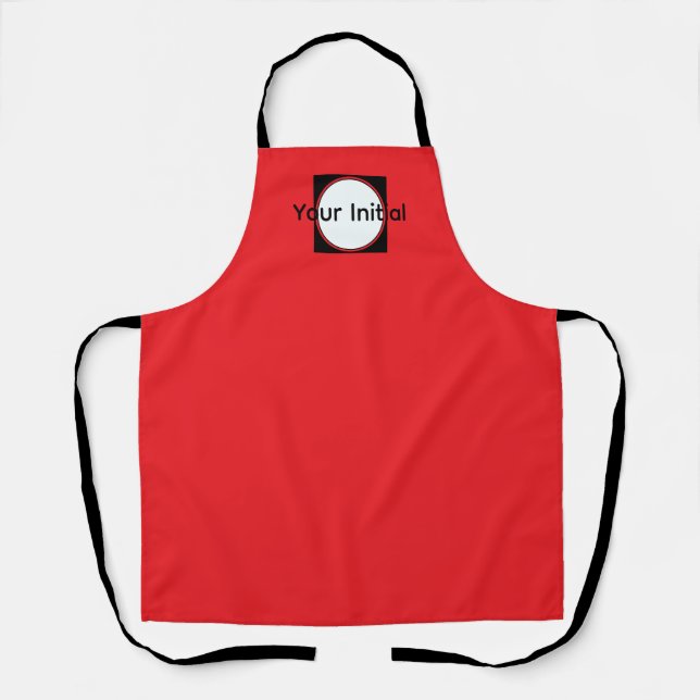 Tablier Votre monogramme initial rouge (Recto)
