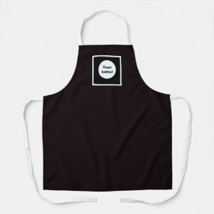 Tablier Votre monogramme initial Sangles blanches Noir