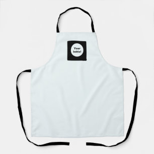 Tablier Votre monogramme initial Sangles noires Blanc