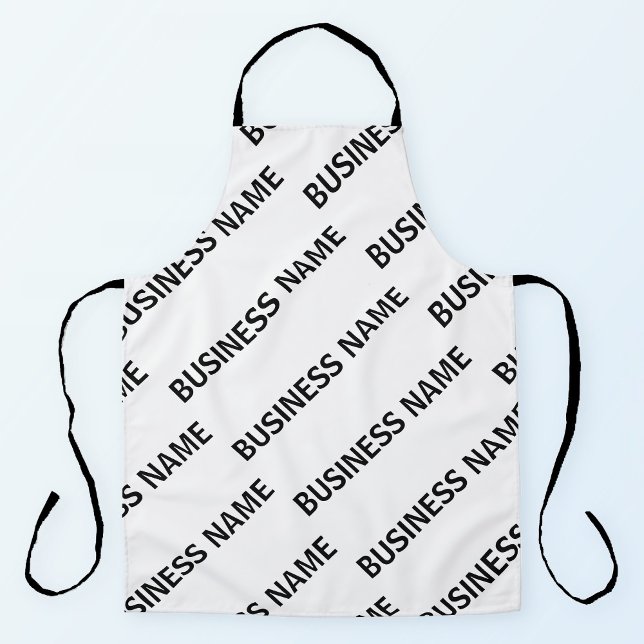 Tablier Votre Motif de nom d'entreprise | Noir et blanc (Créateur téléchargé)