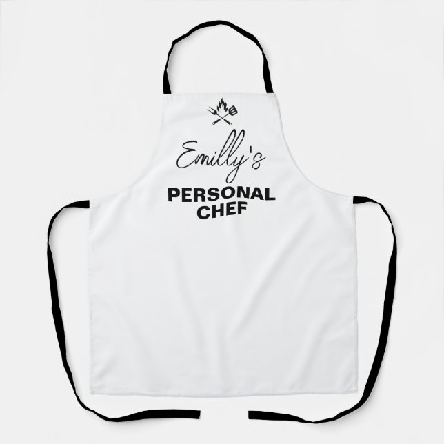 Tablier Votre NOM Chef personnel -Funny Valentine's Day (Recto)