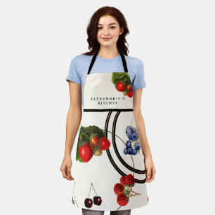 Tablier Votre nom Cuisine Cottage Berry Imprimer Motif