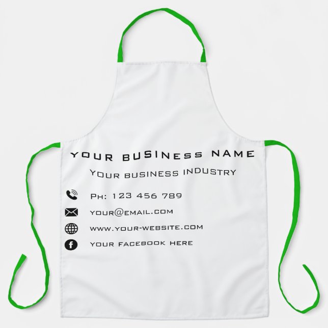 Tablier Votre nom d'entreprise Info Société Modèle Apron (Recto)