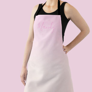 Tablier Votre texte Écriture élégante et ombre rose blus