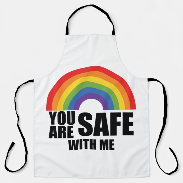 Tablier Vous êtes en sécurité avec moi Fierté arc-en-ciel  (Recto)