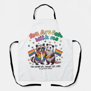 Tablier Vous êtes en sécurité avec moi LGBT Raccoon Animal