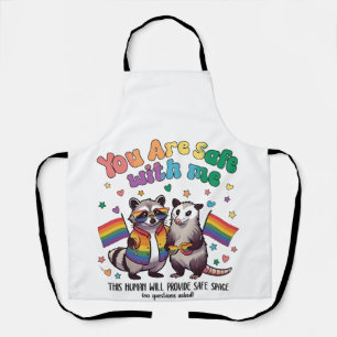 Tablier Vous êtes en sécurité avec moi LGBT Raccoon Animal