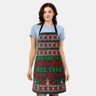 Tablier Vous êtes Mon Gâteau de Noël en forme de Sapin de