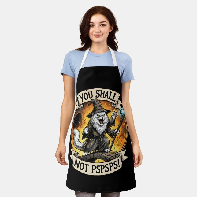 Tablier Vous ne PSPSPS Funny Wizard Chat Fantastique  (Porté)