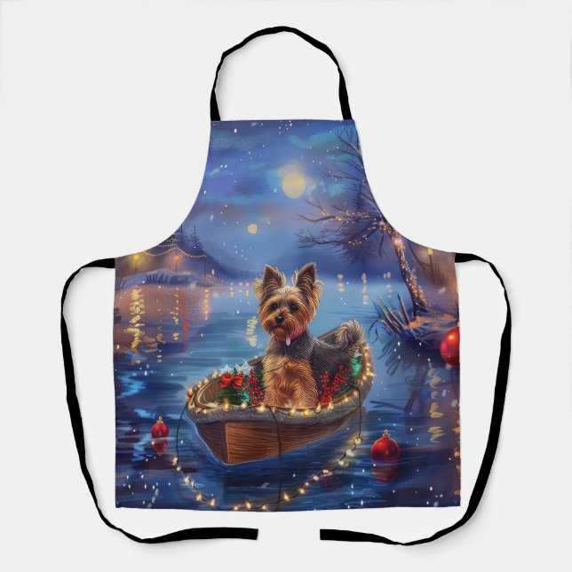 Tablier Voyage de fête de Noël du Biewer Terrier (Recto)