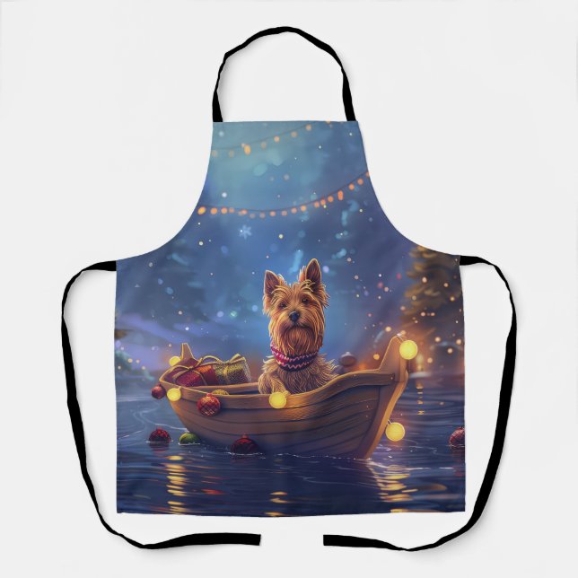 Tablier Voyage de fête de Noël du terrier australien (Recto)