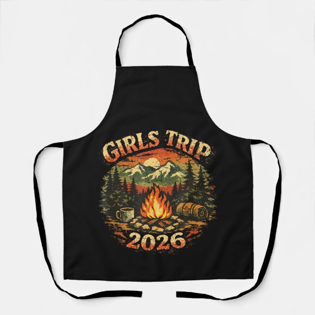 Tablier Voyage de filles 2026 Aventure de camping (Recto)
