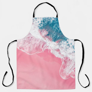 Tablier Vue aérienne d'une plage de sable rose en Nouvelle