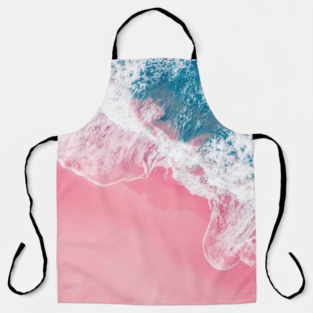 Tablier Vue aérienne d'une plage de sable rose en Nouvelle (Recto)