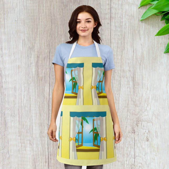 Tablier Vue sur la plage d'été (Créateur téléchargé)