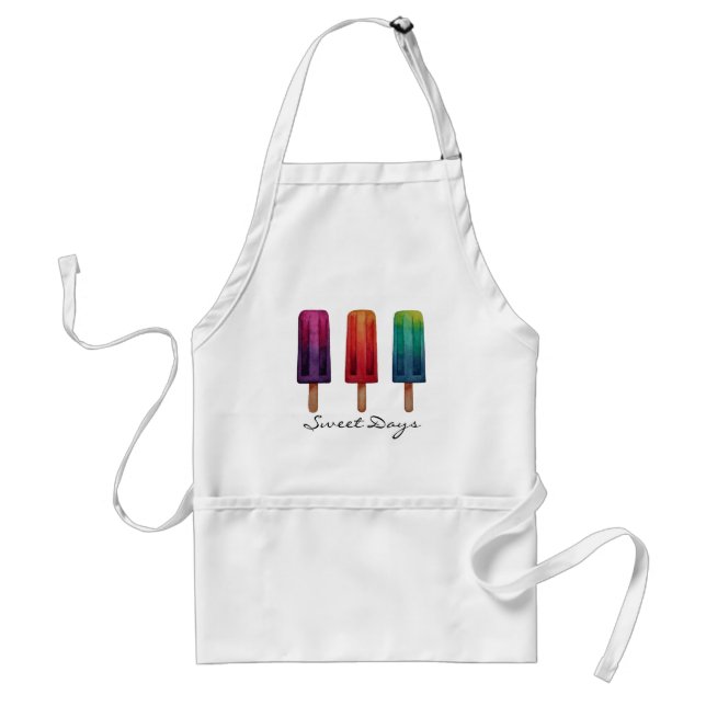 Tablier Watercolor Cute Popsicle Glaces Creams (Devant)