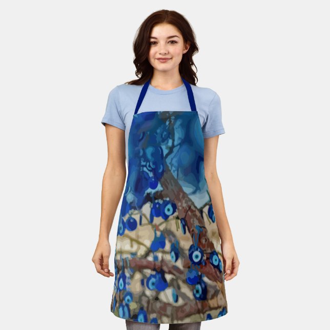 Tablier Watercolor of Tree Decorated with Nazars (Porté)