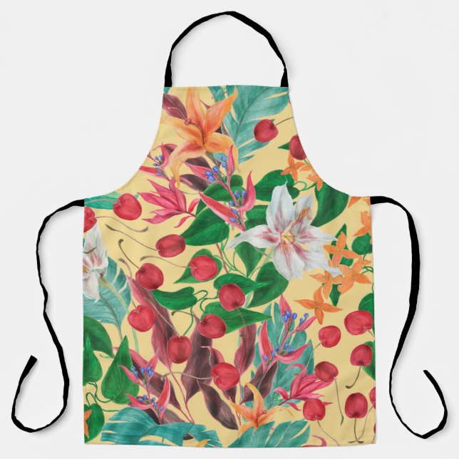 Tablier Watercolor painting seamless pattern with beautifu (Recto)
