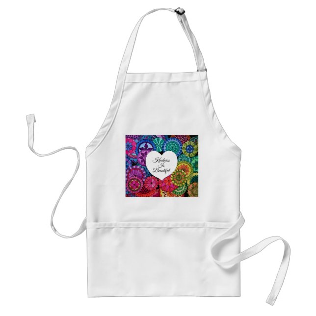 Tablier Watercolor Rainbow Mandala With Heart (Devant)