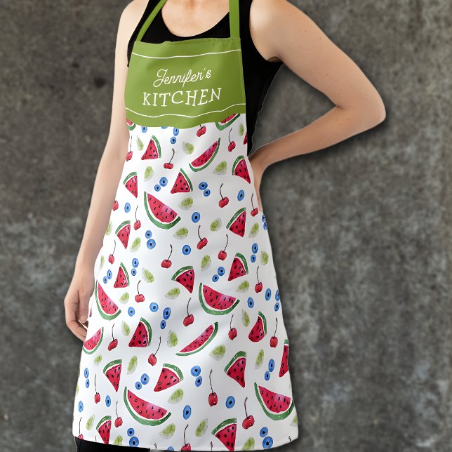 Tablier Watermelon Cuisine personnalisée Unisex (Créateur téléchargé)