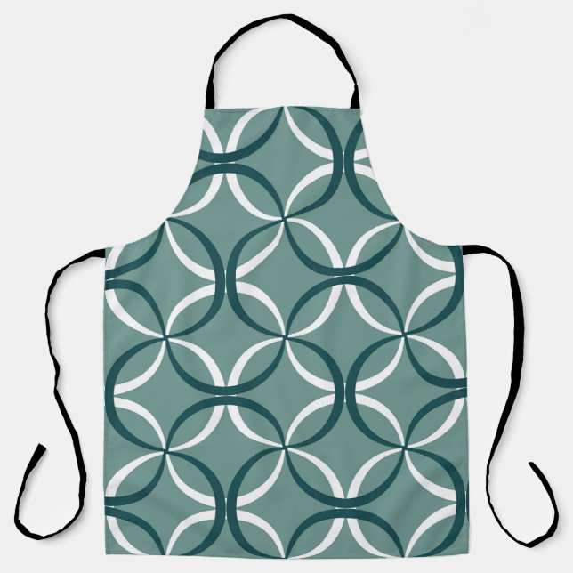Tablier Wavy Lines Green Seamless Motif (Recto)