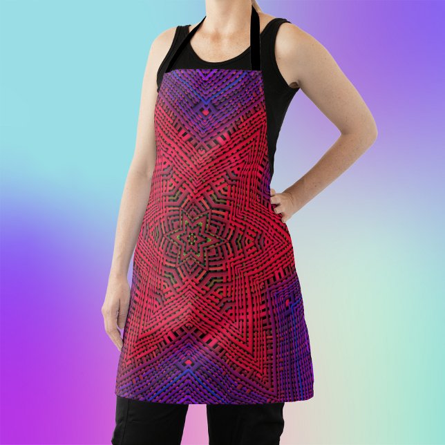 Tablier Weaver Mandala rouge et violet (Créateur téléchargé)