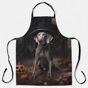 Tablier Weimaraner Citrouilles Halloween Épouvantable