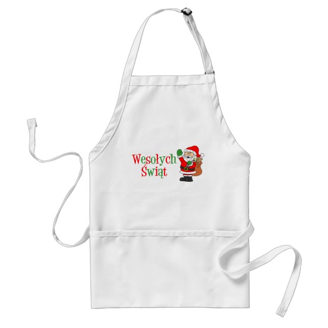 Tablier Wesolych Swiat Polonais Noël Adulte Apron (Devant)