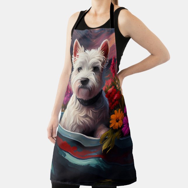 Tablier West Highland White Terrier sur un bateau (Insitu)
